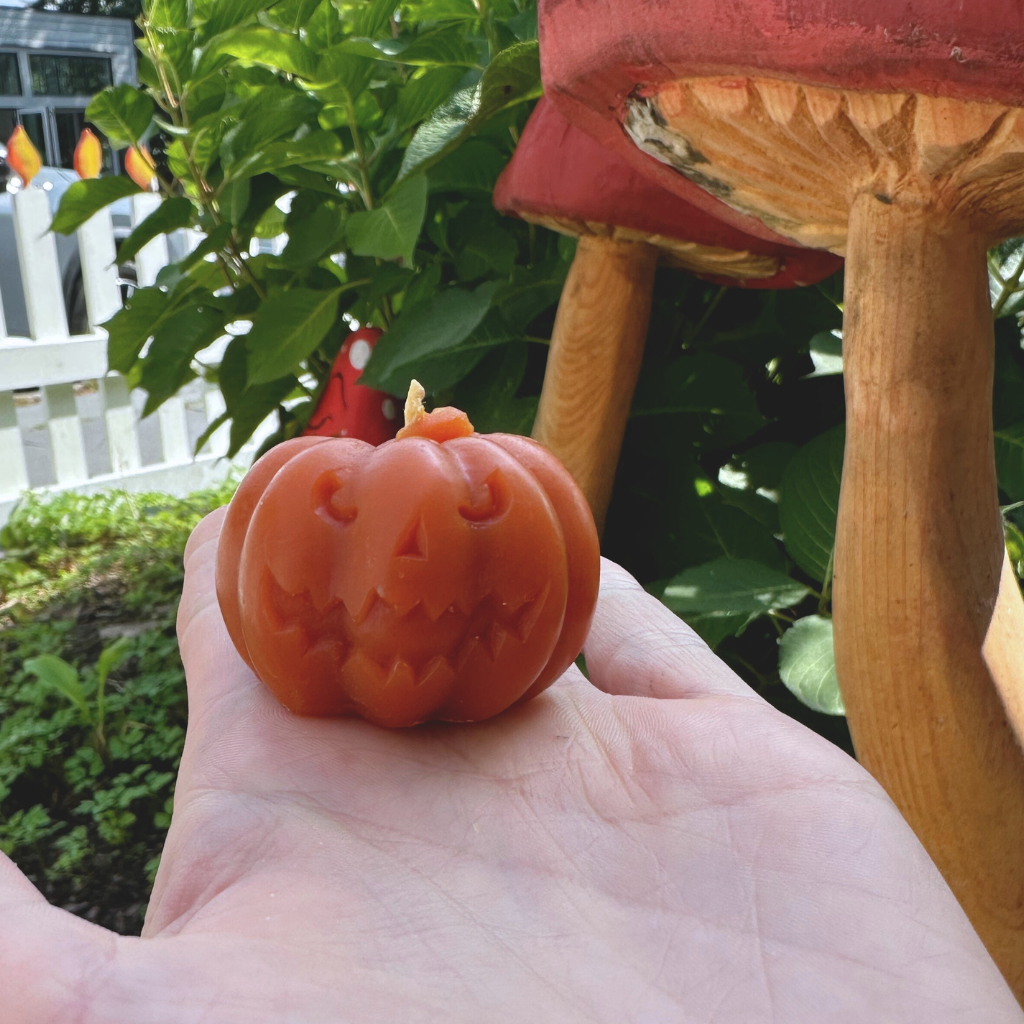 Beeswax Jack O Lantern Candle Candlestock