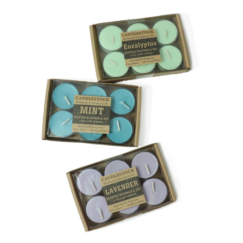 All Natural Scented Tea Light Candle Set Candlestock