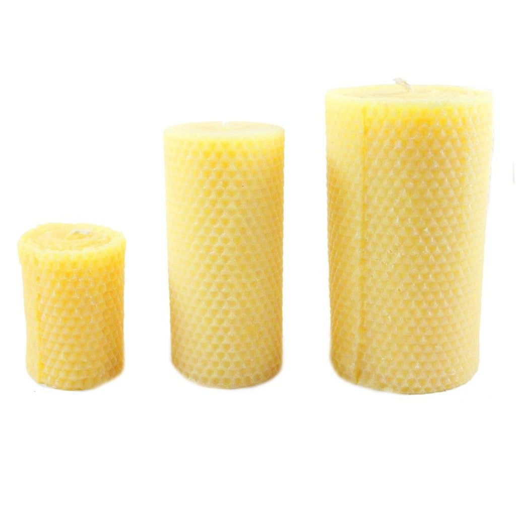 Beeswax Honeycomb Pillar Candle - Candlestock.com