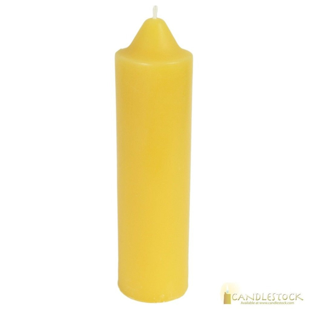 Beeswax Narrow Column Pillar Candle - 6 inches  - Candlestock.com