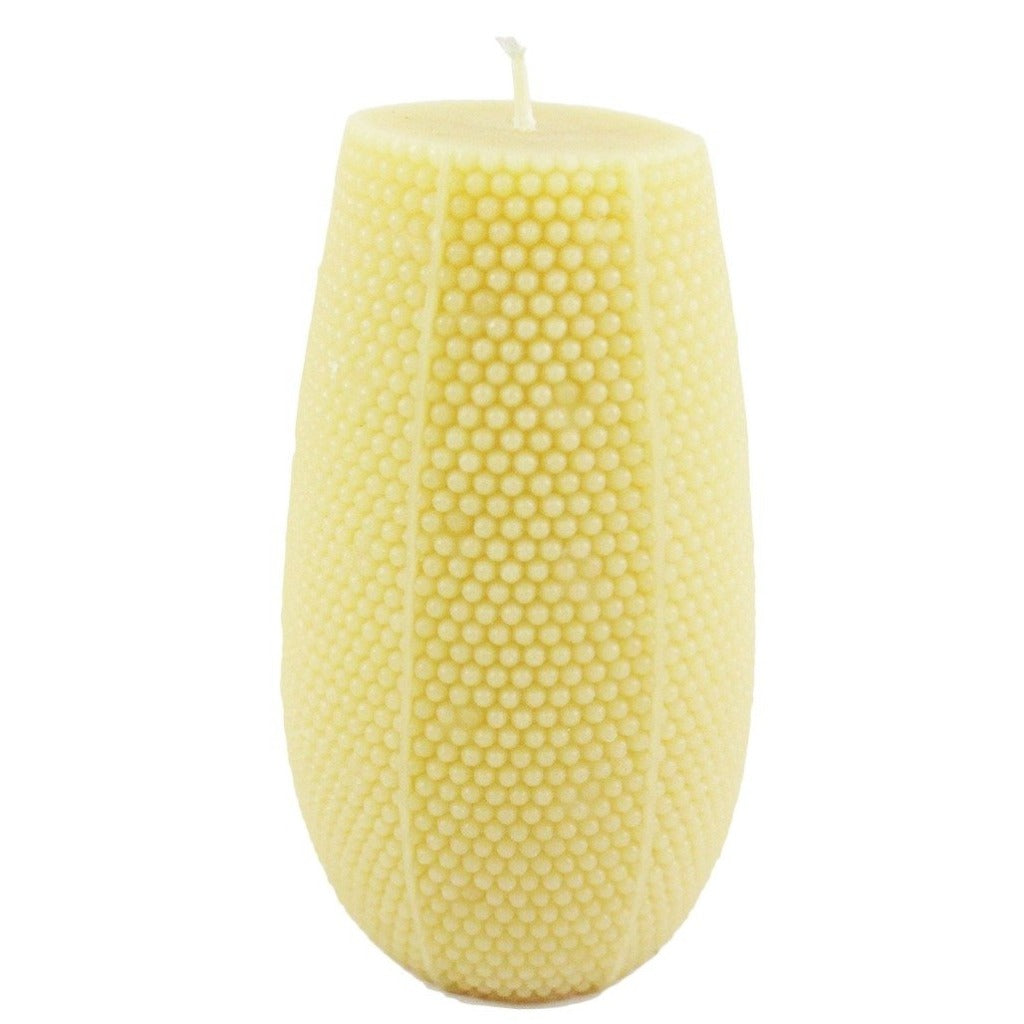 Beeswax Hobnail Pillar Candle - 5 inches - Candlestock.com
