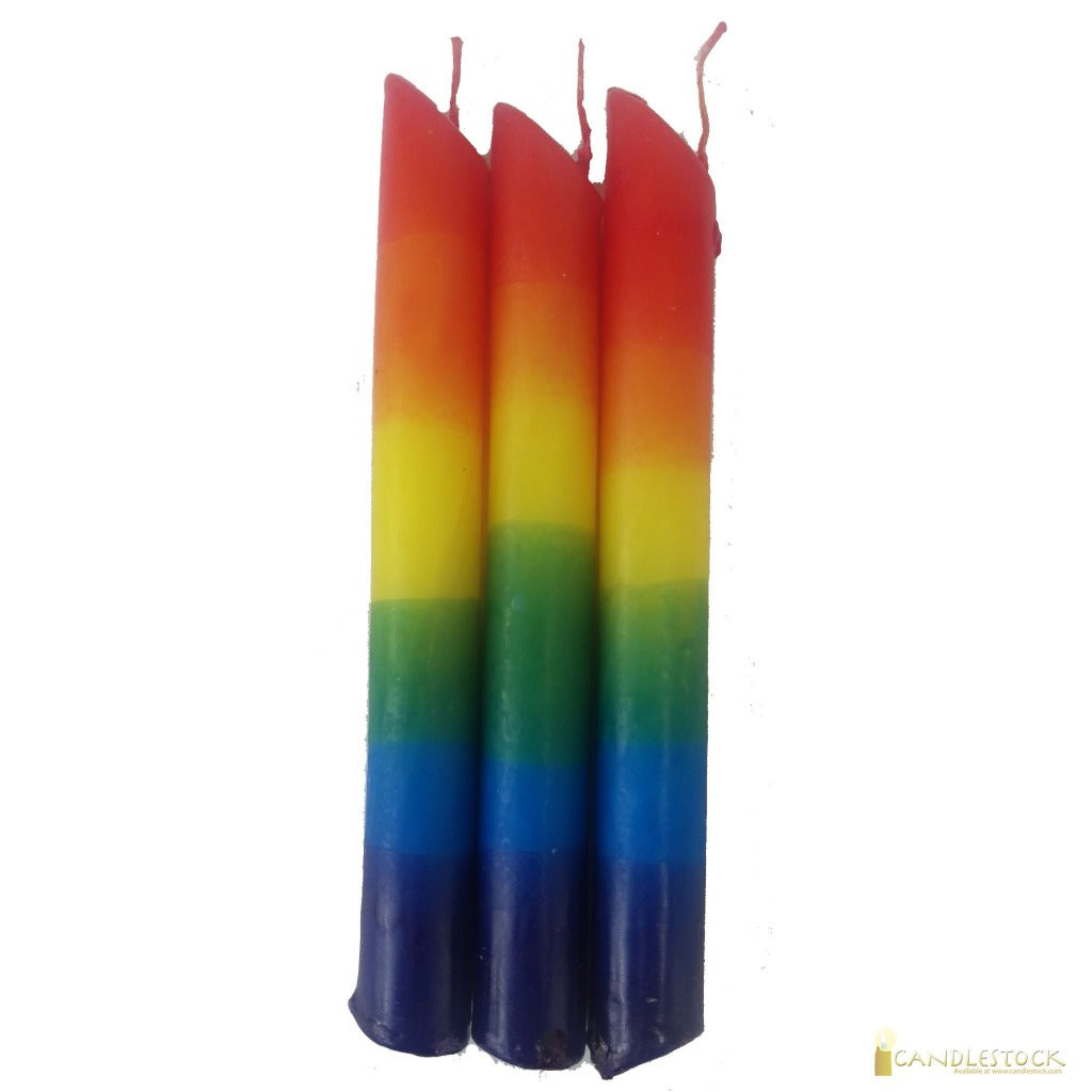 Rainbow (Hand-Dipped) Drip Candle 75 Pack - Candlestock.com