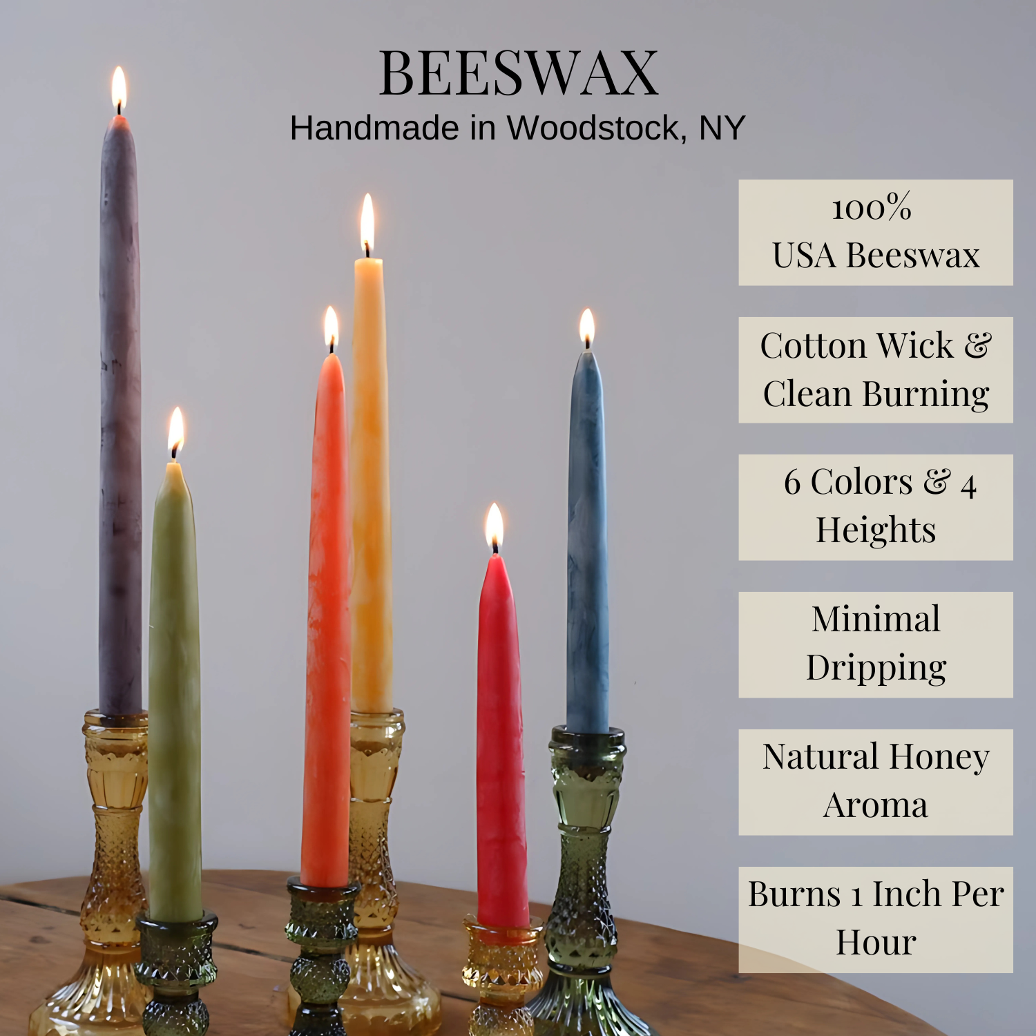 Beeswax Rounded Top Taper Candle Pair – Candlestock Beeswax Rounded Top Taper Candle Pair – Candlestock