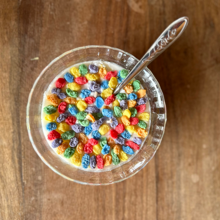 Fruity Pebbles & Soy Wax Soy Milk Cereal Bowl Candle