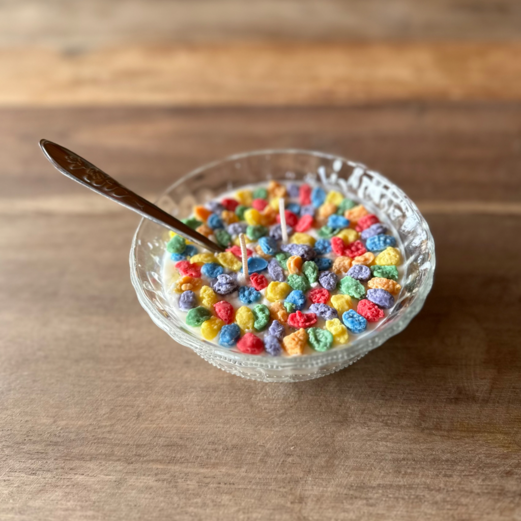 Fruity Pebbles & Soy Wax Soy Milk Cereal Bowl Candle Candlestock