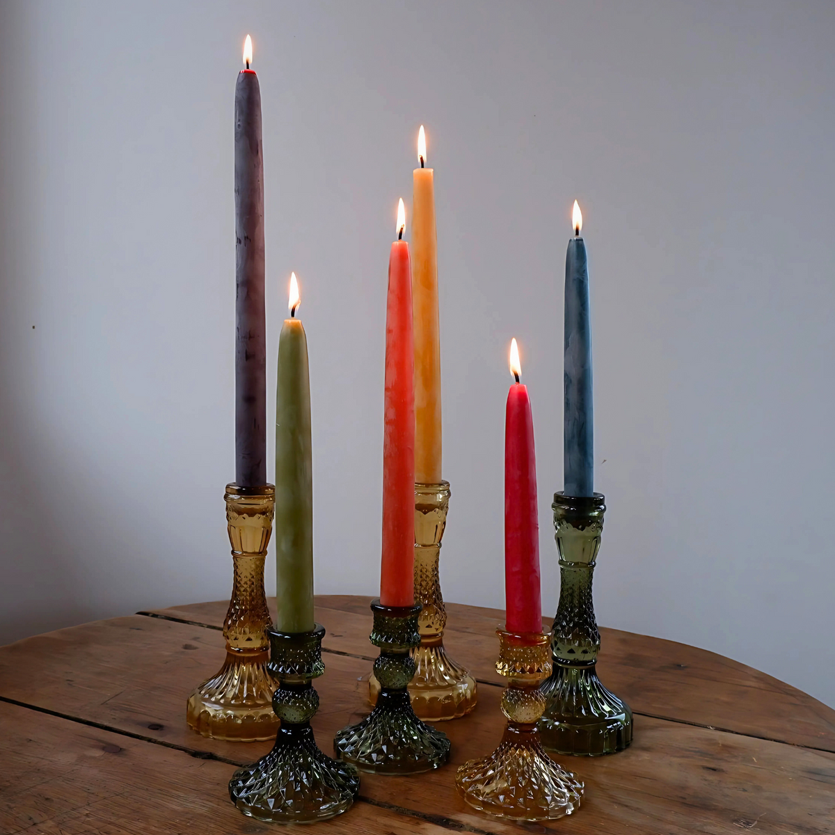 Candlestock Beeswax Rounded Top Taper 10" Candle Pair (Color Natural)