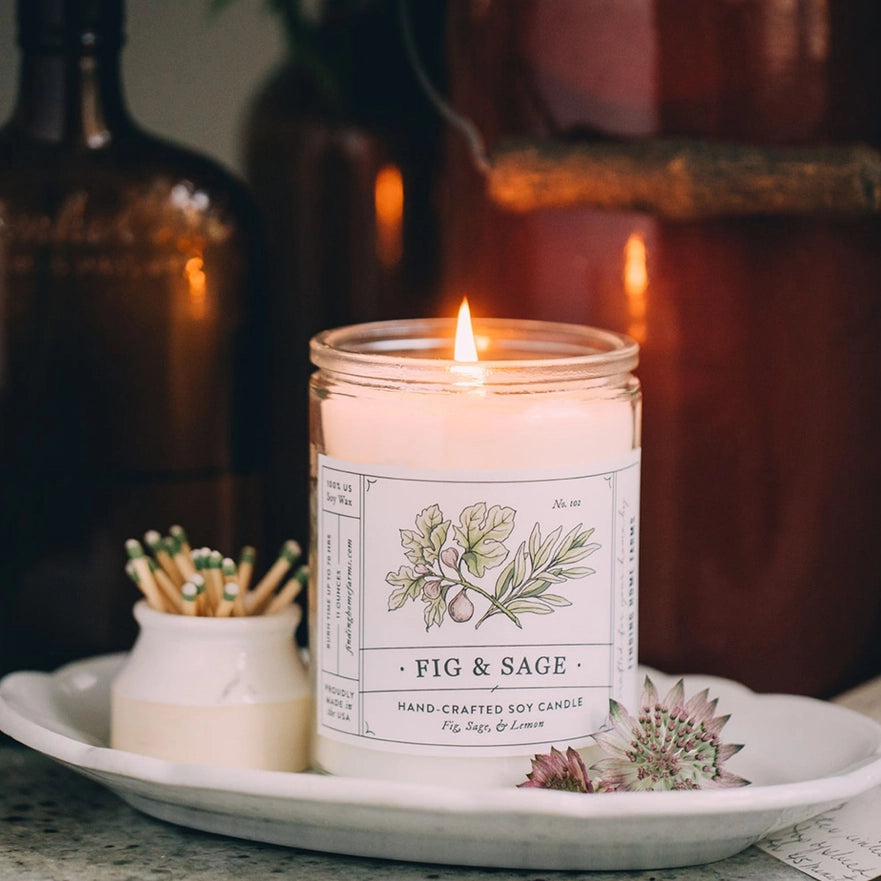 Fig And Sage Scented Soy Wax Candle