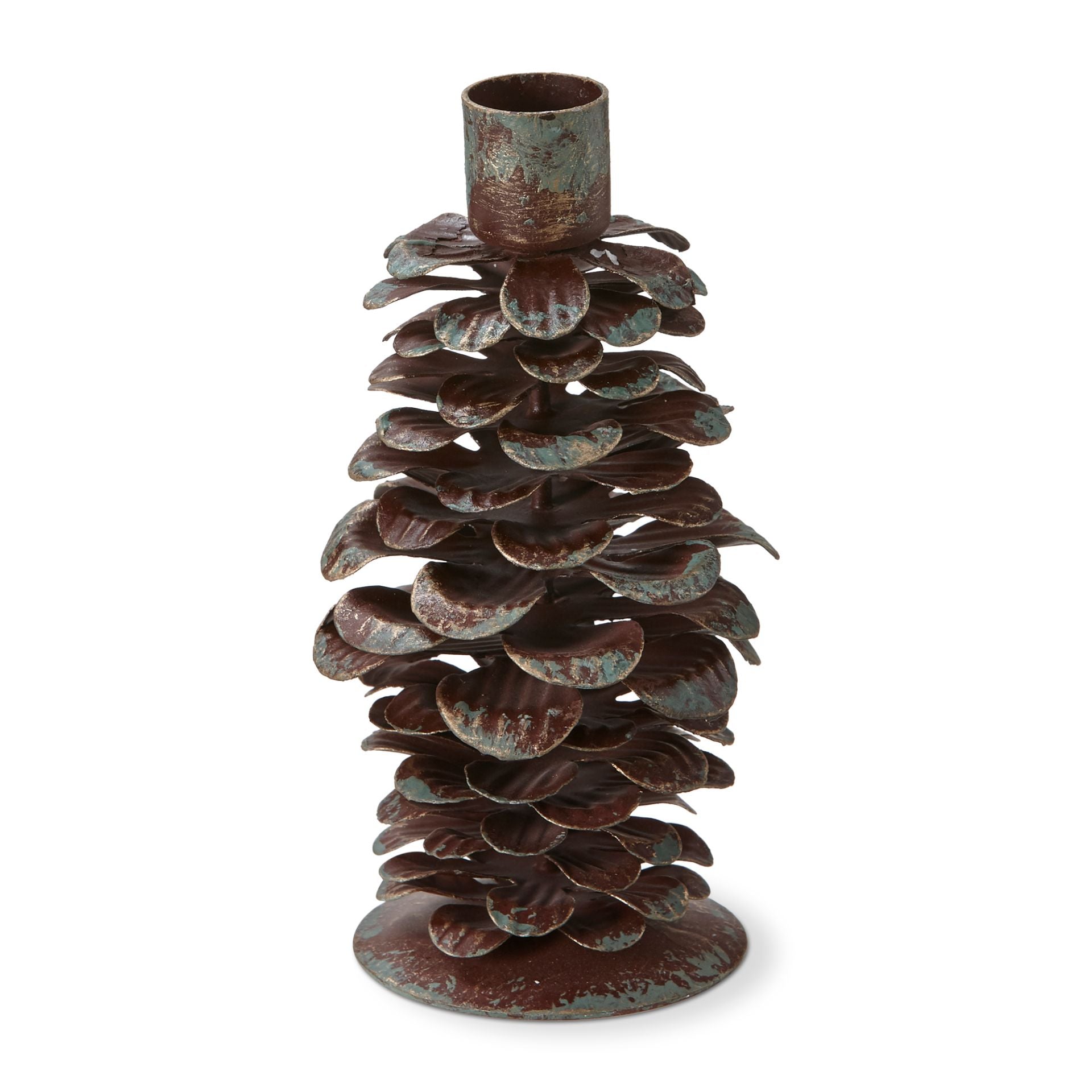 Rustic Pinecone Taper Candle Holder