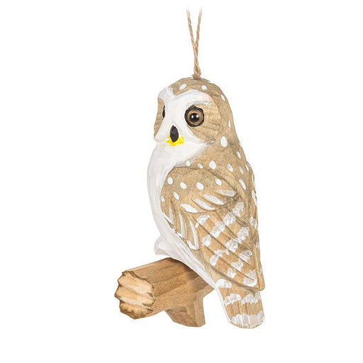 Carved Wooden Owl Ornament