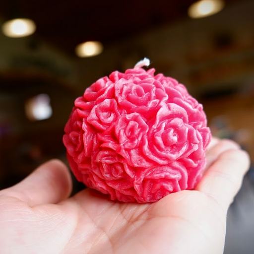 Beeswax Rose Ball Candle