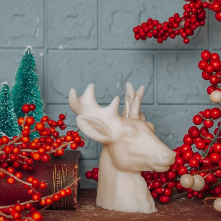 Ivory Reindeer Candle - Candlestock.com