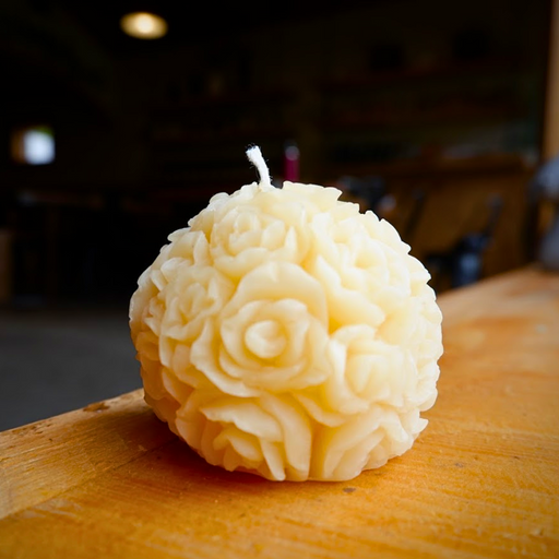 Beeswax Rose Ball Candle