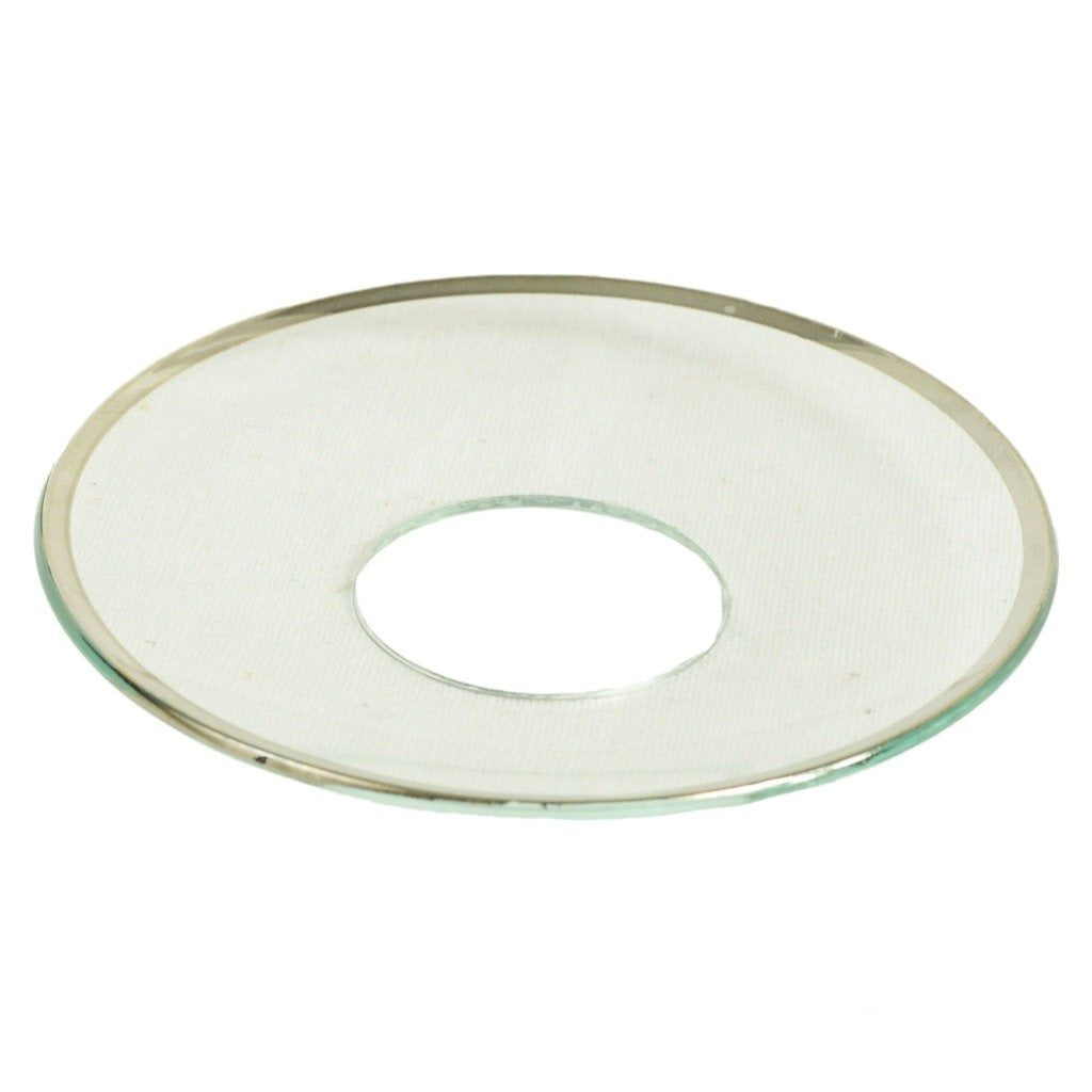 Bobeche Clear Glass With Silver Rim - Candlestock.com