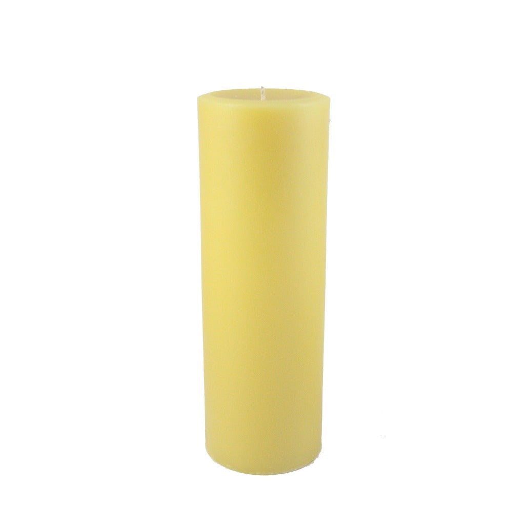 Beeswax Round Pillar Candle 3X9 inches - Locally Handmade With 100% All Natural Beeswax - Candlestock.com