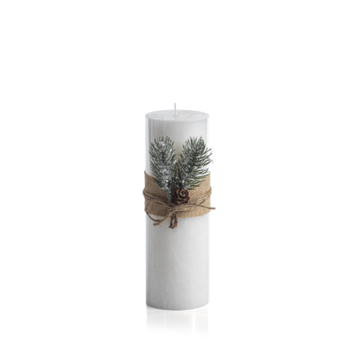 White Siberian Fir Scented Pillar Candle