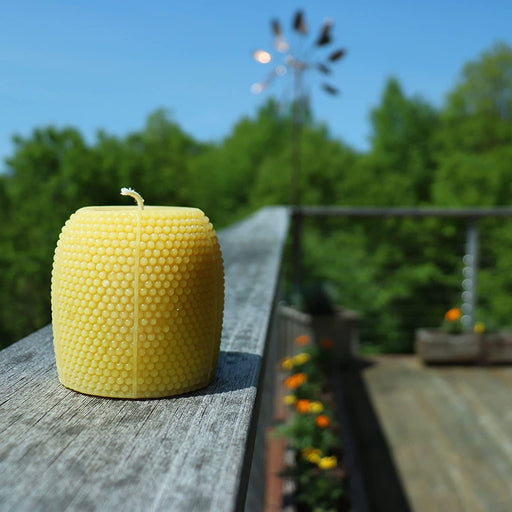 Beeswax Hobnail Pillar Candle - 3 inches