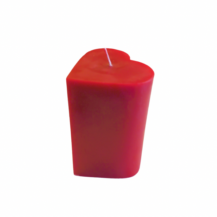 Red Beeswax Heart Candle - Candlestock.com