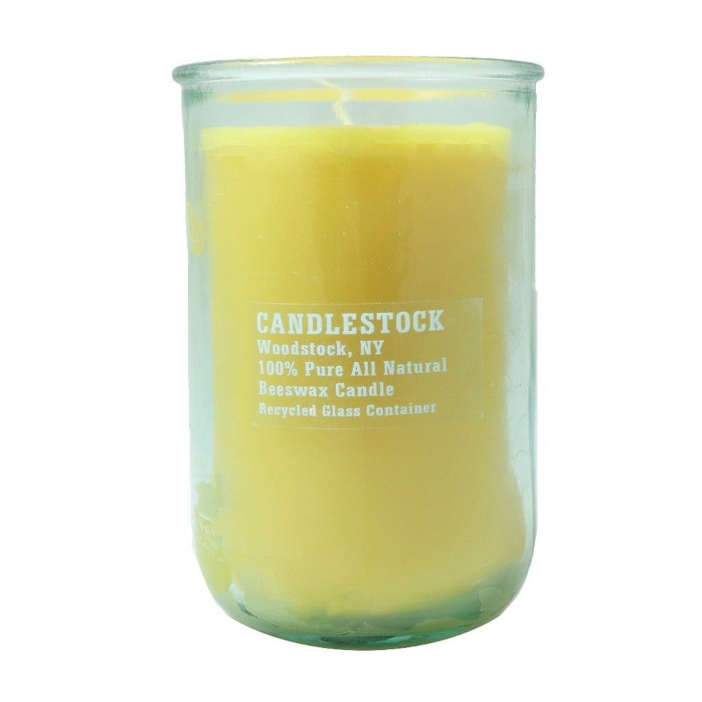 All natural beeswax jar candle in eco friendly recycled glass jar. - Candlestock.com