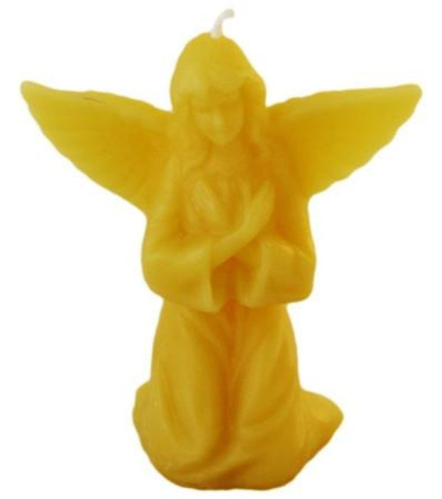 Enjoy a clean, bright and pure burn from this handmade all natural pure beeswax angel candle. - candlestock.com