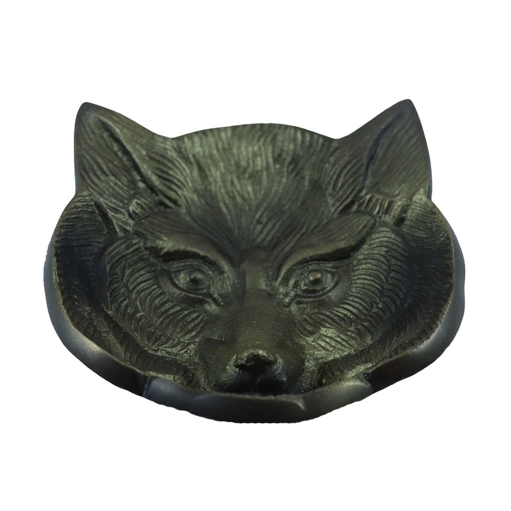 Animal jewelry dish. This fox face metal dish is perfect for storing your rings. - Candlestock.com