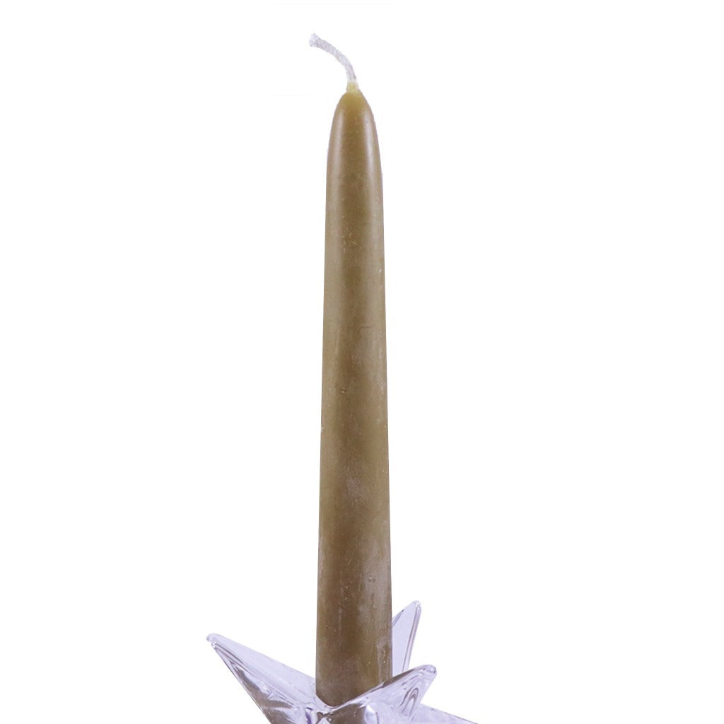Take part in the legend of bayberry wax by burning this bayberry wax and beeswax blended 8 inch taper candle this New Year. - Candlestock.com