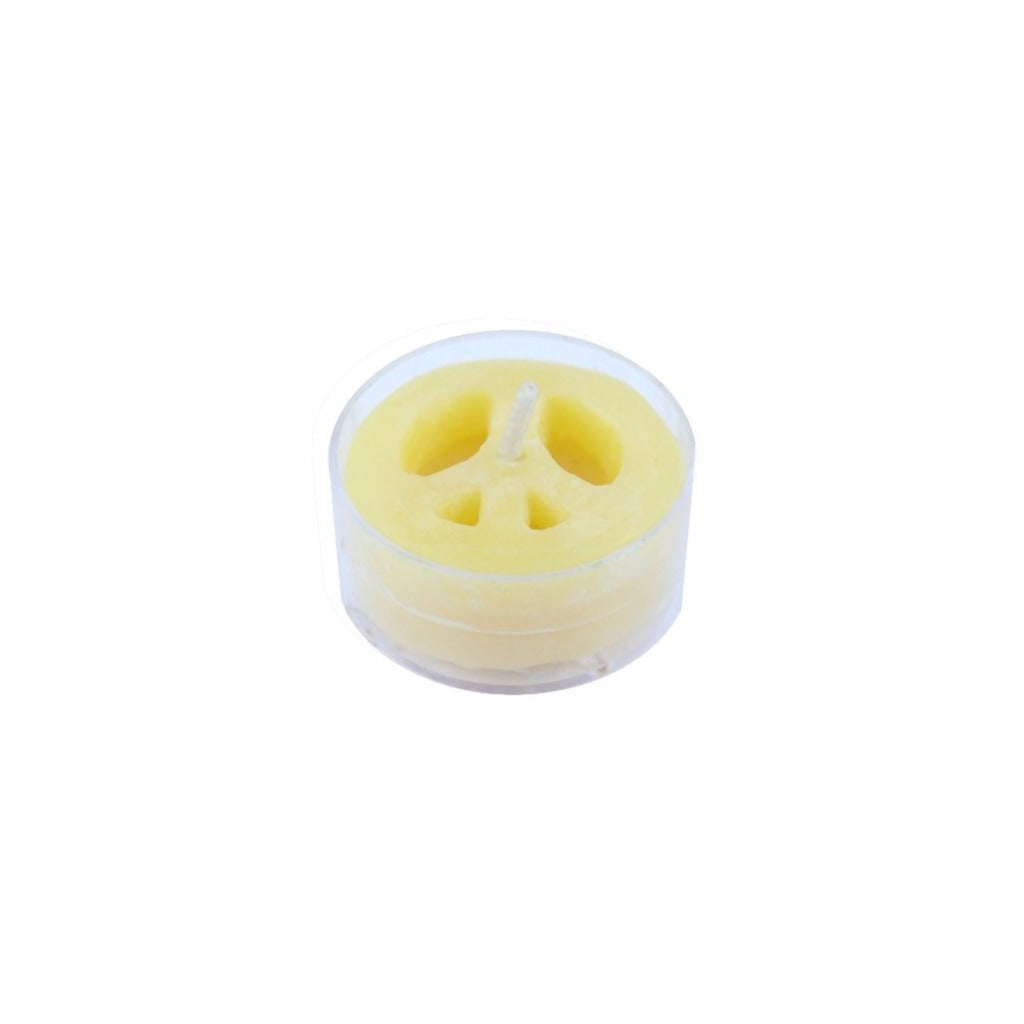 Beeswax Tea Light Candle - Peace Sign Gifts - Candlestock.com