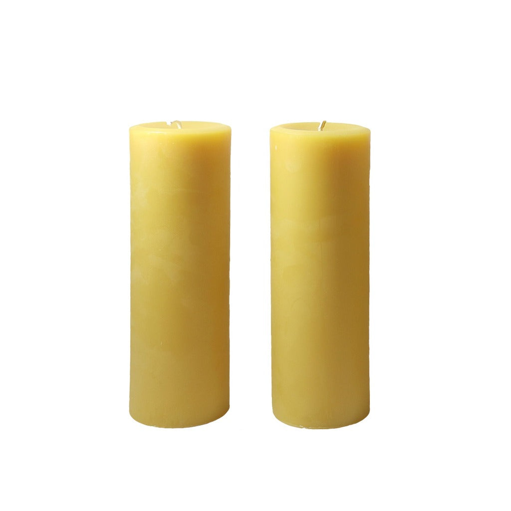 3x9 all natural dripless pillar candle pair. Long lasting pillar candles. - Candlestock.com