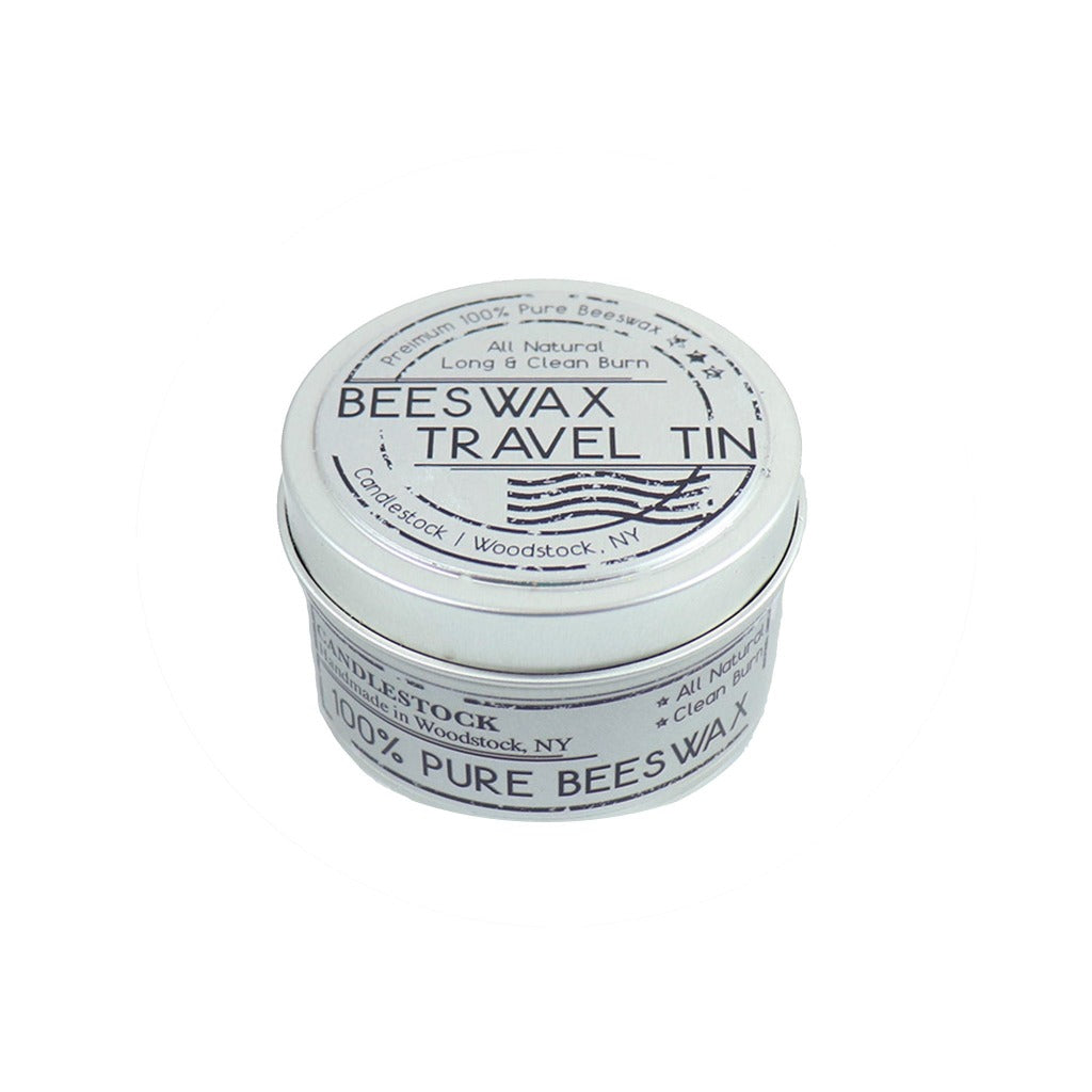 Travel with your beeswax with Candlestock's hand poured all natural beeswax tin candle. This 6 ounce 100% pure beeswax candle is perfect for the beeswax lover on the go. - Candlestock.com