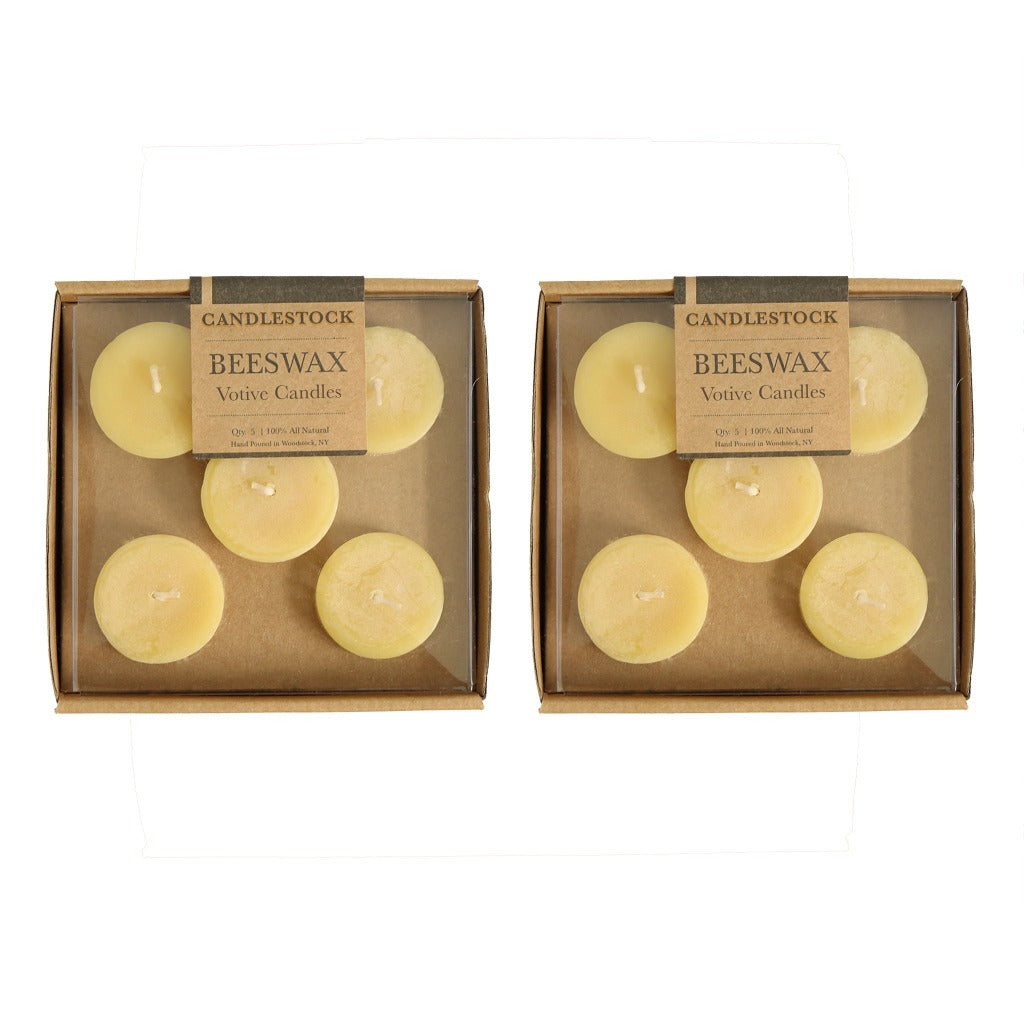 All natural beeswax votive candles in bulk. 100% pure, dripless beeswax votive 10 pack. - Candlestock.com