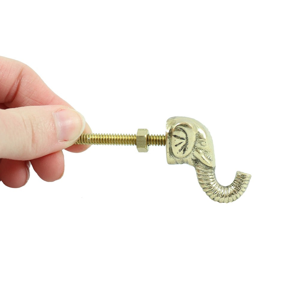 Decorative brass elephant drawer pull perfect for a dresser, kitchen drawers or cabinets. - Candlestock.com