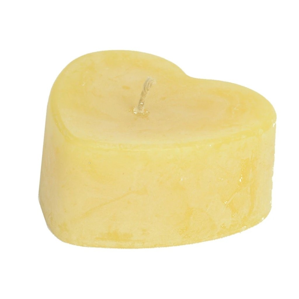 Beeswax Flat Heart Candle - Candlestock.com
