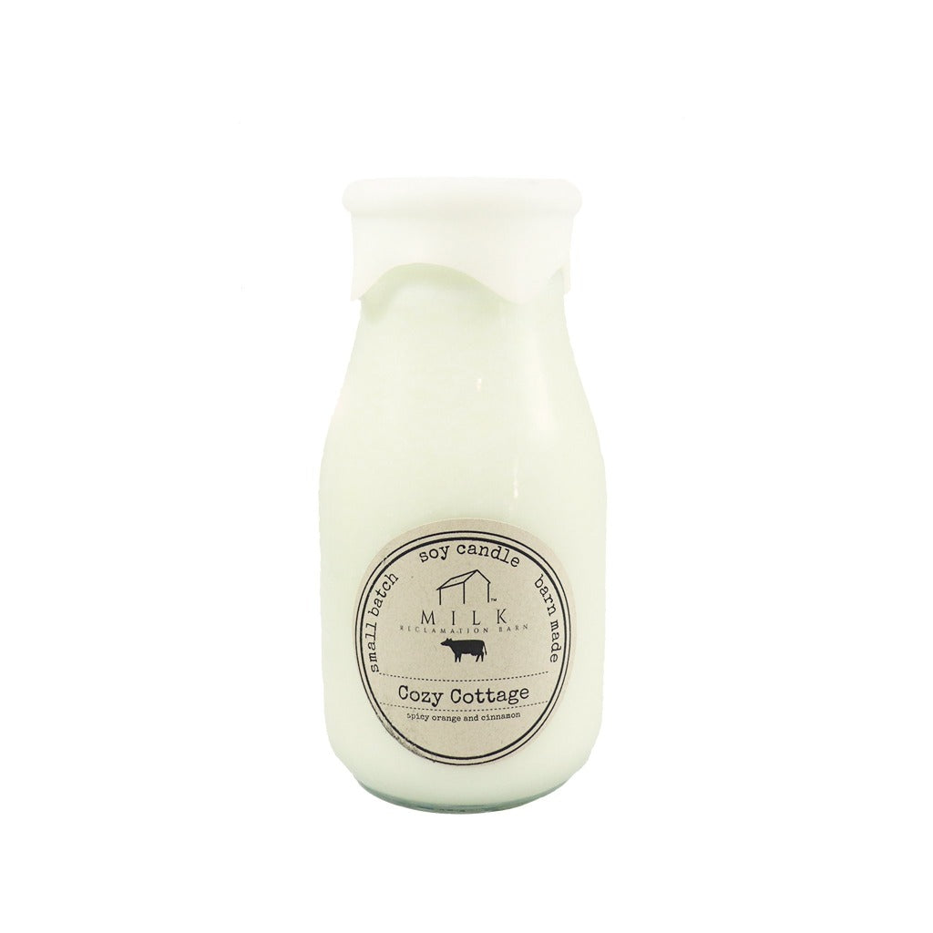 Cozy Cottage Soy Wax Scented Milk Jar Candle - Candlestock.com