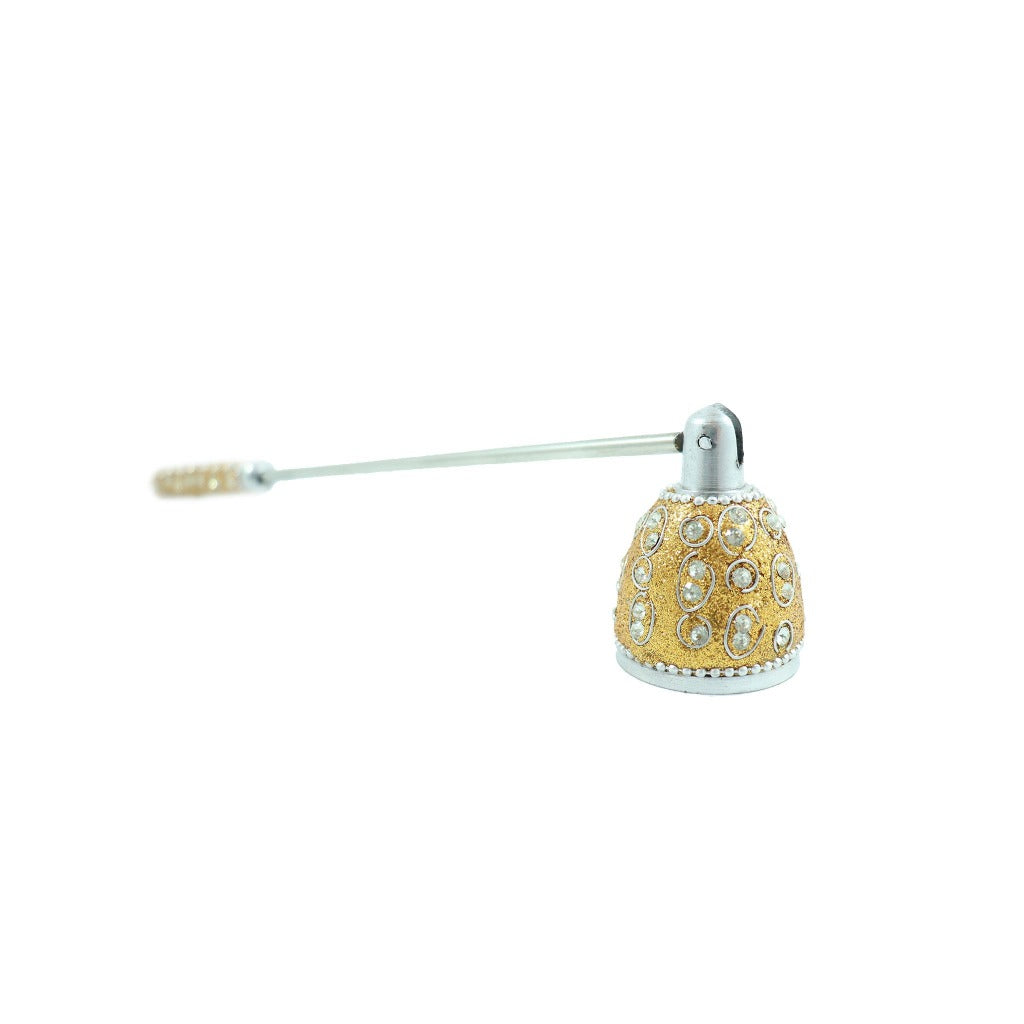 Decorative gold 13 inch candle snuffer. - Candlestock.com