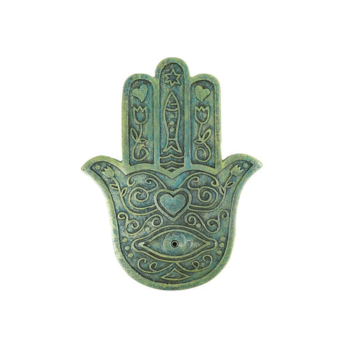 Decorative Hamsa Hand. Hamsa hand home decor. Hamsa incense holder. Hanging Hamsa Hand Wall Decor. - Candlestock.com