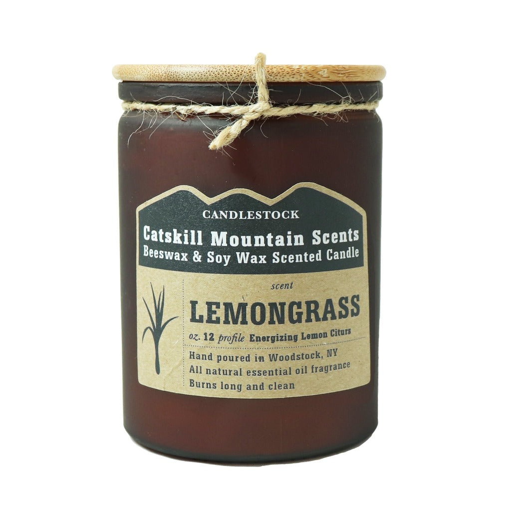 All natural scented 12 ounce jar candle. Beeswax and Soy Essential Oil Scented 12 Ounce Jar Candle Lemongrass - Candlestock.com