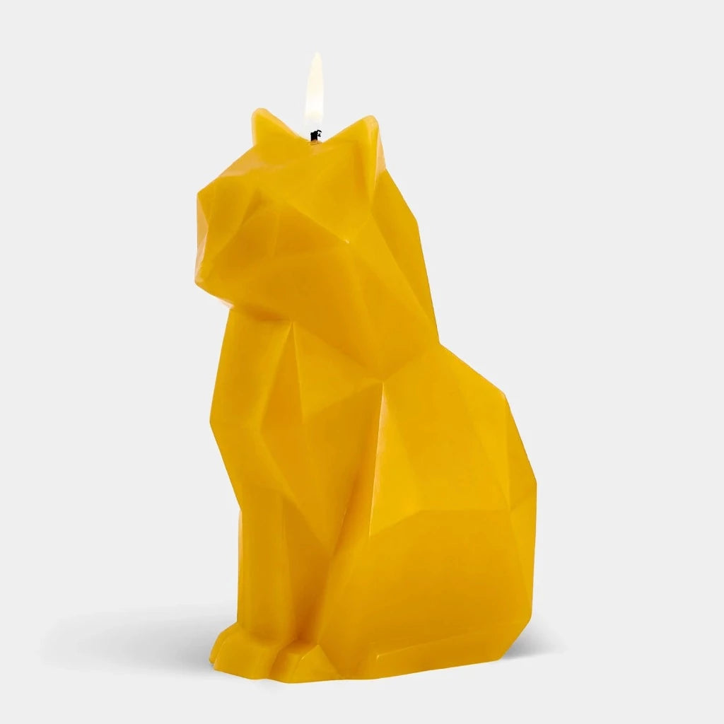 Mustard Yellow Cat Pyro Pet - Candlestock.com