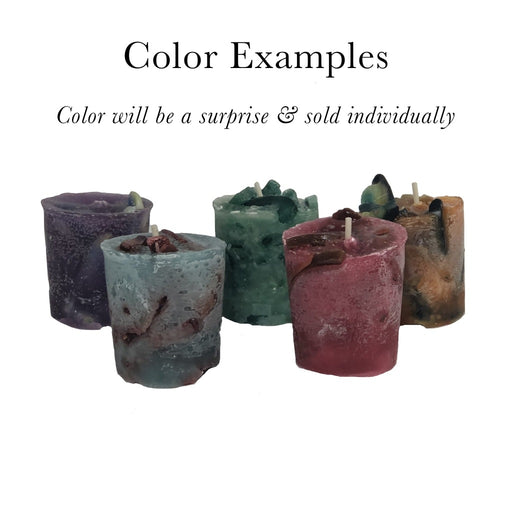 Our handmade recycled wax votive candles come in a variety of colors and shapes. - Candlestock.com