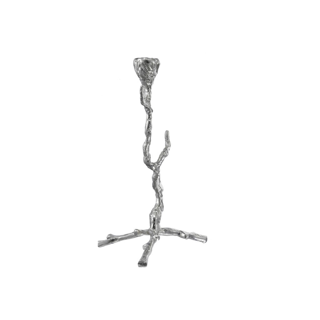 Silver metal branch taper candle holder. - Candlestock.com