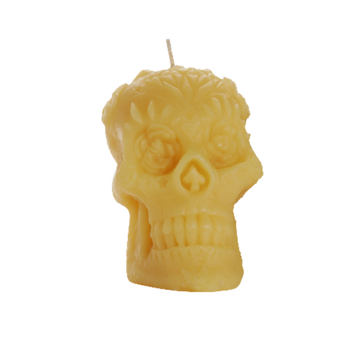 Beeswax Sugar Skull Candle