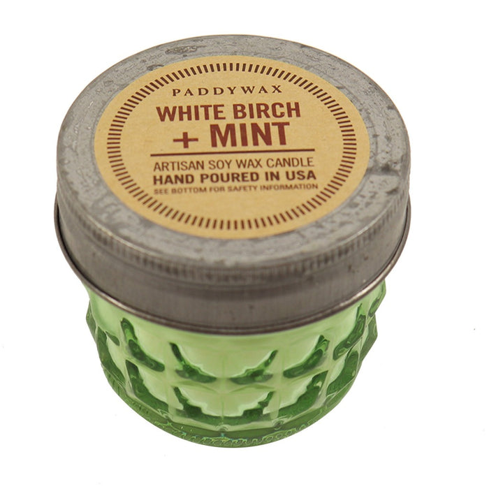 White birch and mint fragrance - Scented Soy Wax Relish Jar Candle - Candlestock.com