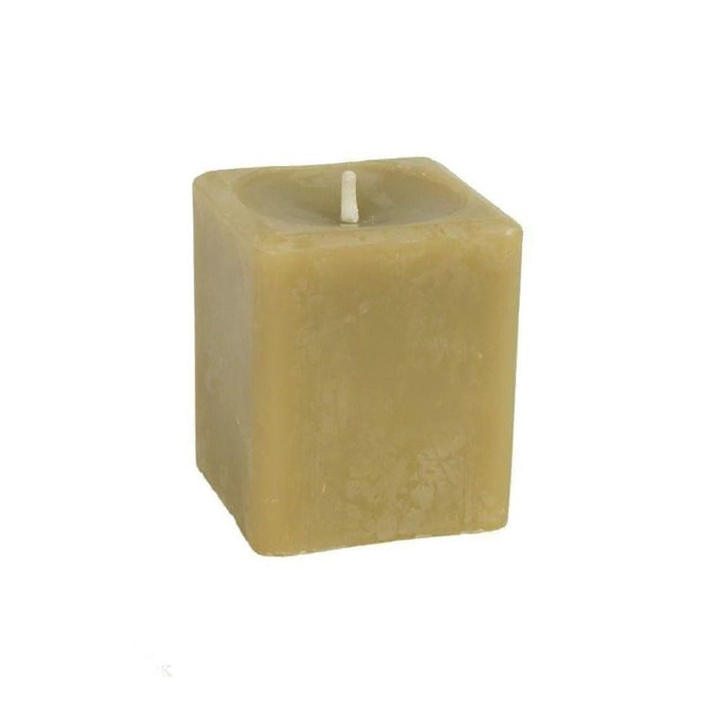 Beeswax and bayberry wax blended hand poured votive candle. Made by Candlestock - Woodstock Wax - Candlestock.com