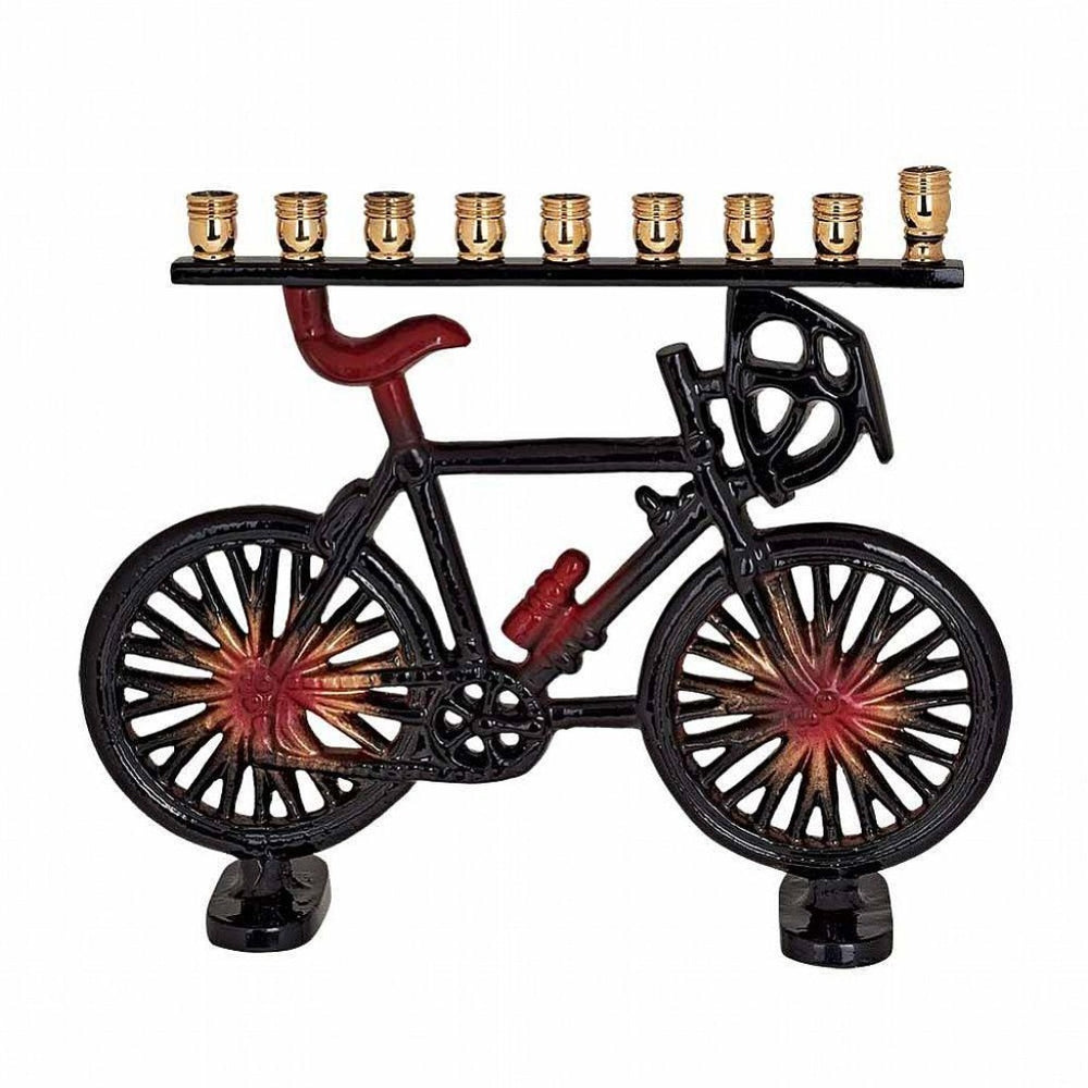 Metal Bicycle Menorah