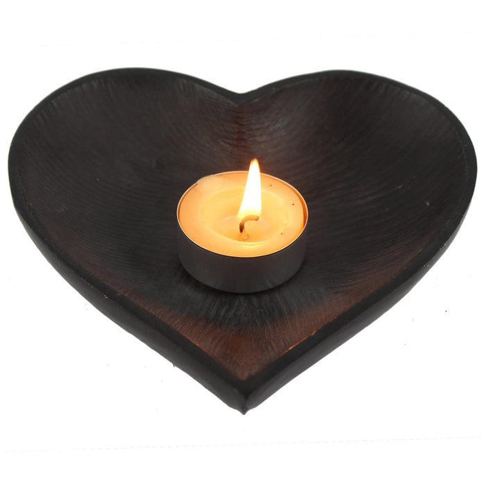 Black Soapstone Heart Bowl - Candlestock.com