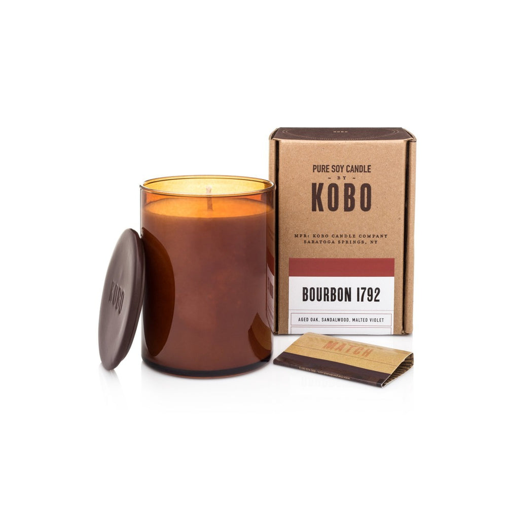 Woodblock Scented Candle - Bourbon Scented Candle - Candlestock.com