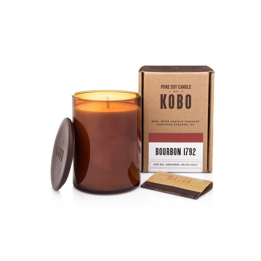 Woodblock Scented Candle - Bourbon Scented Candle - Candlestock.com