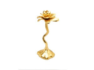 Brass Flower Taper Candle Holder