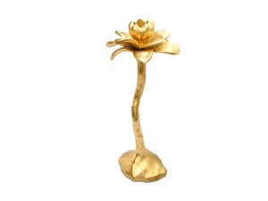 Brass Flower Taper Candle Holder