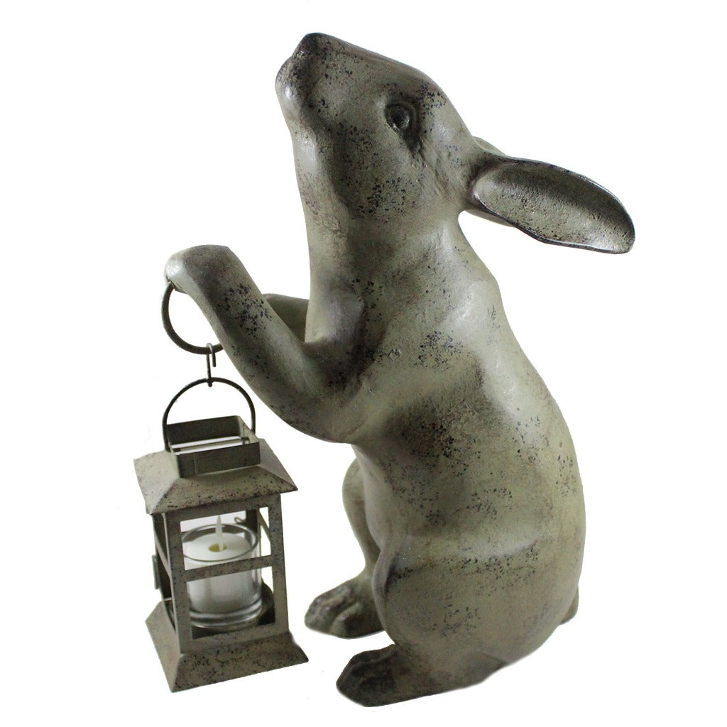 Rabbit With Tea Light Candle Lantern - Candlestock.com
