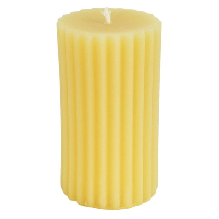 Beeswax Fluted Pillar Candle - Candlestock.com