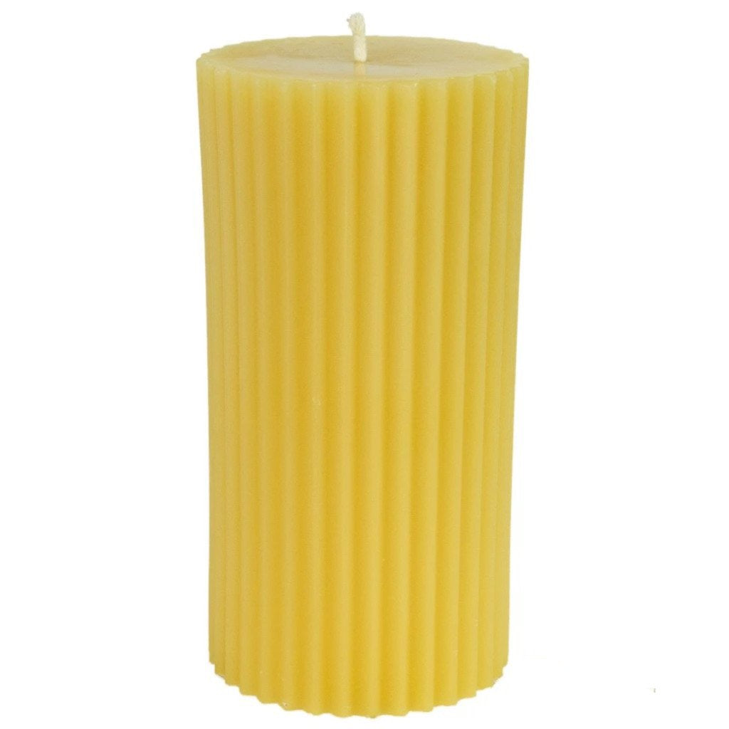 Beeswax Fluted Pillar Candle - Candlestock.com